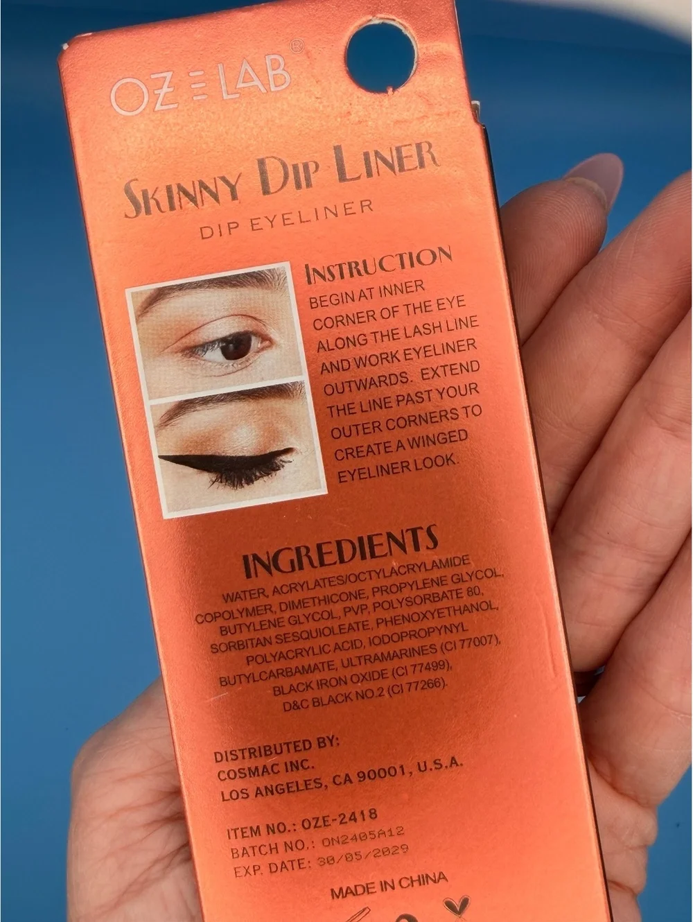 OZELAB Skinny Dip Liner Waterproof Matte Black Eyeliner 6ml